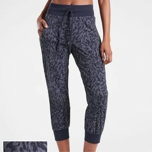 Athleta Trekkie North Printed Crop 23" Jogger Blue 980414 Size 0